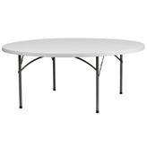 32 round granite white plastic folding table