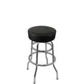 os standard button top barstool with chrome swivel frame