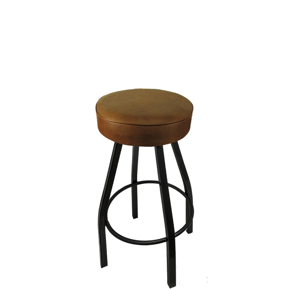 os standard button top barstool with black swivel frame