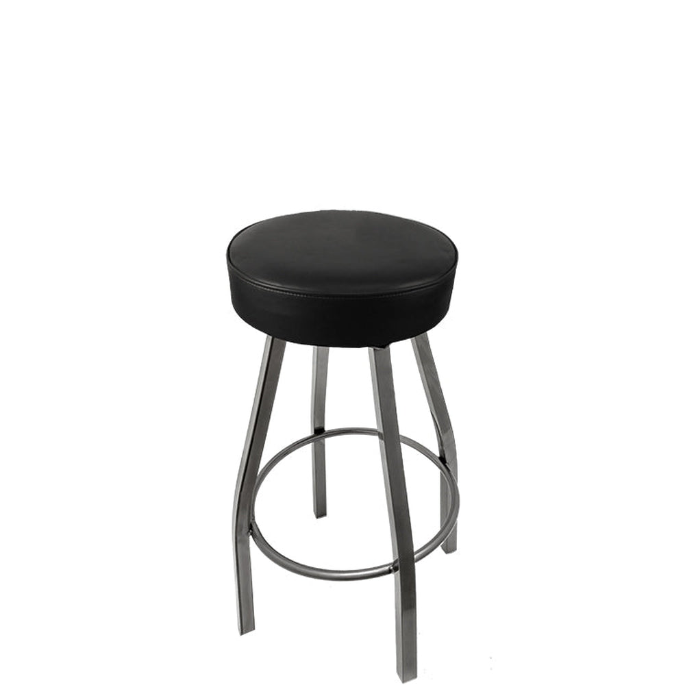 os standard button top barstool with clear coat swivel frame