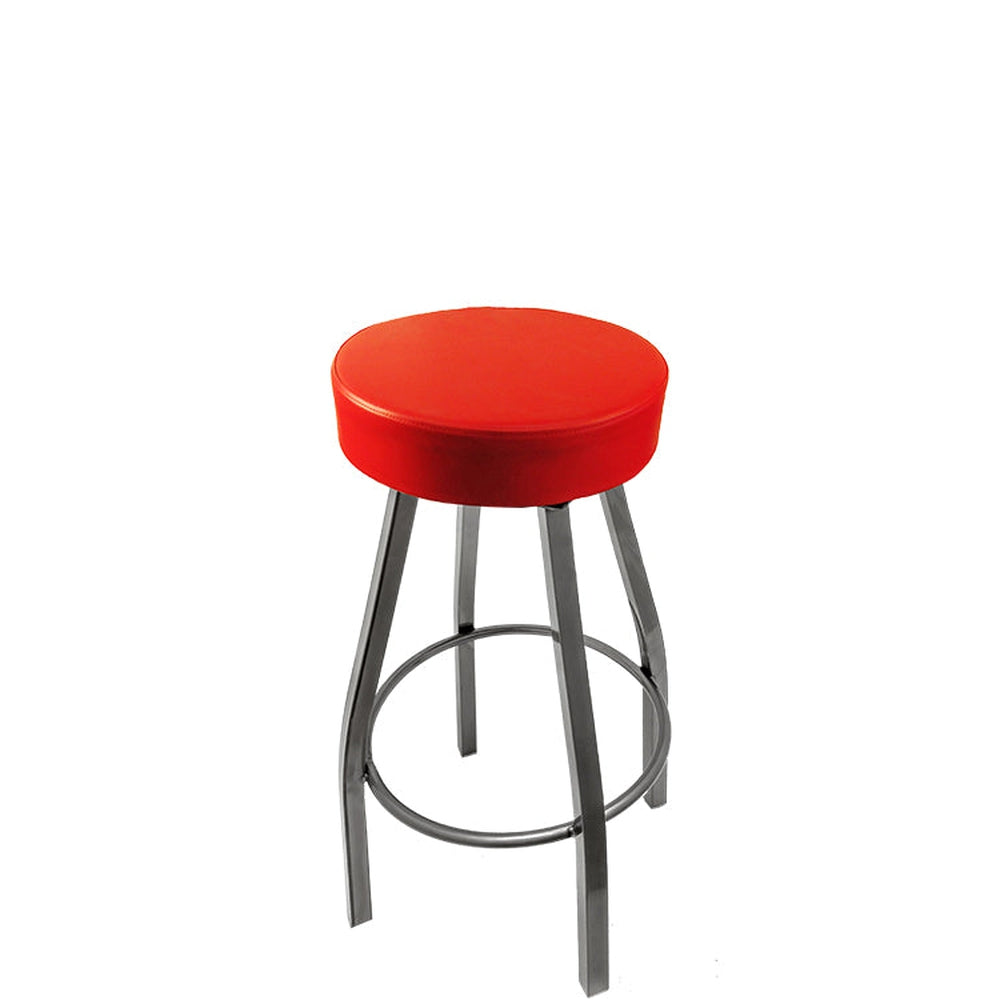 os standard button top barstool with clear coat swivel frame