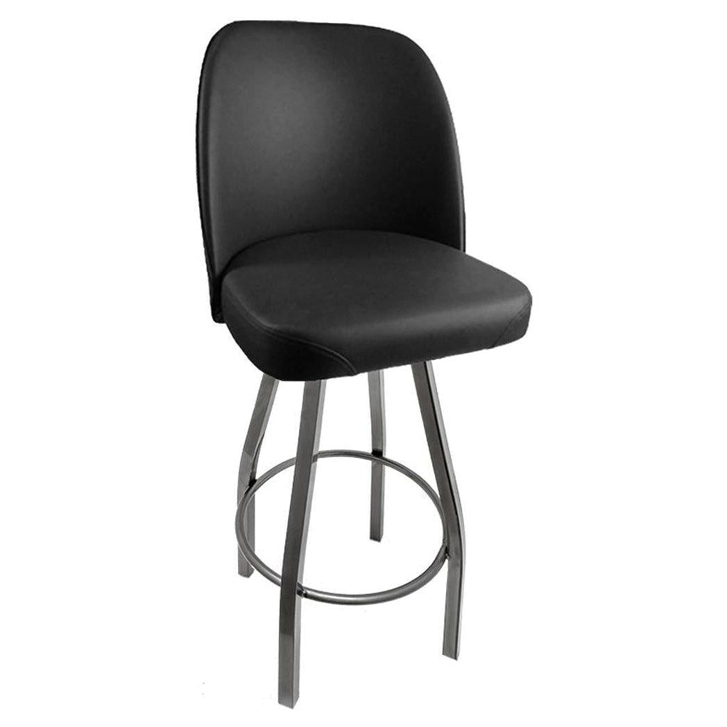 os standard bucket barstool with clear coat swivel frame
