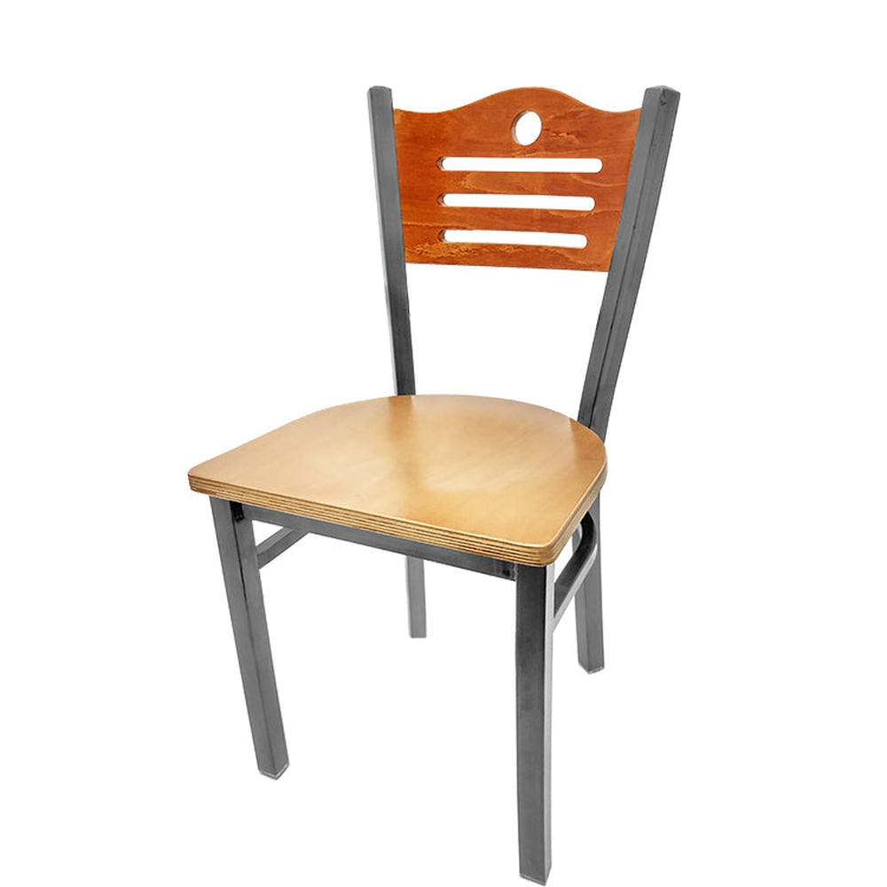 shoreline wood back chair with clear coat frame