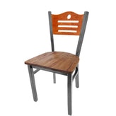 shoreline wood back chair with clear coat frame
