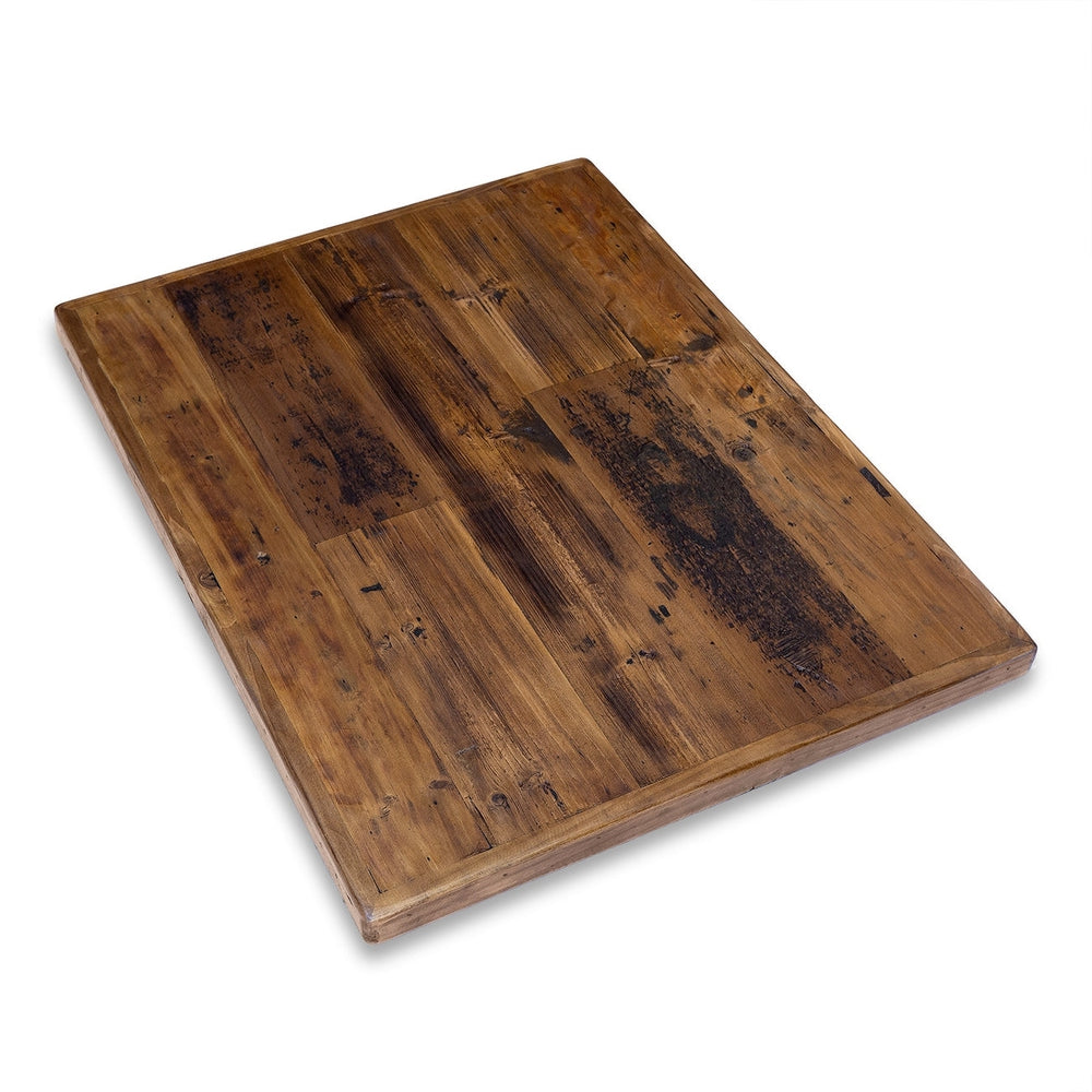 reclaimed wood straight plank table tops