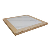 White Marble Pattern Sintered Stone Indoor Table Top with Ashwood Edge
