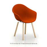 ta upholstered armchair with yi base