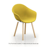ta upholstered armchair with yi base