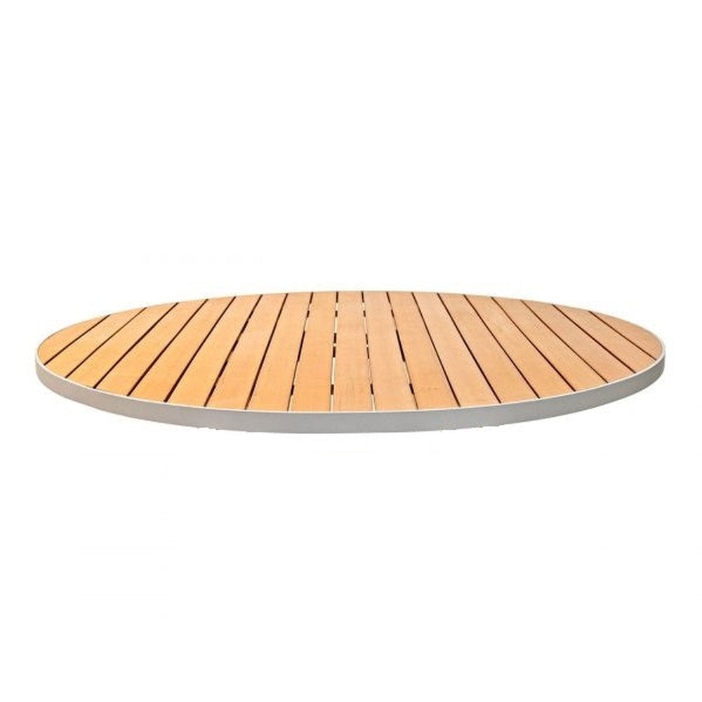 synthetic teak aluminum edge outdoor round table top