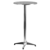 25 5 round aluminum indoor outdoor folding bar height table with base