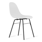 ta side chair with chrome plated er base and black seat