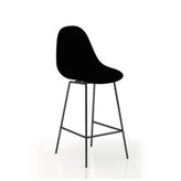 ta counter stool with black seat and chrome base
