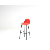 ta bar stool with black seat and chrome base