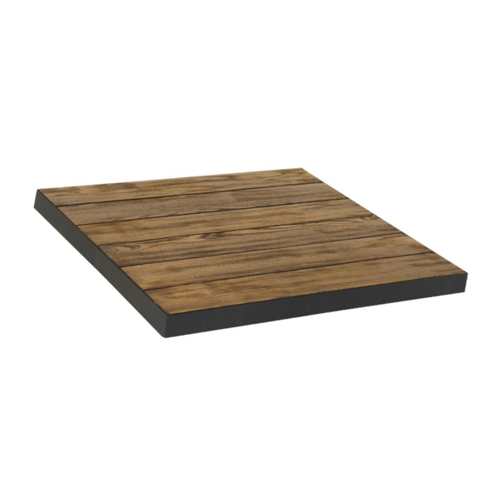teak wood table top with metal edge 1 1 8inch thick