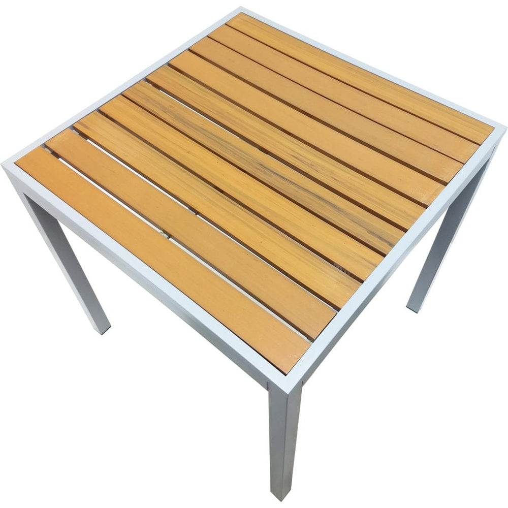 teak outdoor tables brown slats