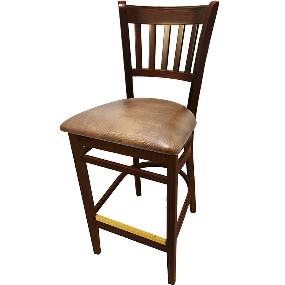 os verticalback barstool with solid wood frame