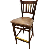 os verticalback barstool with solid wood frame