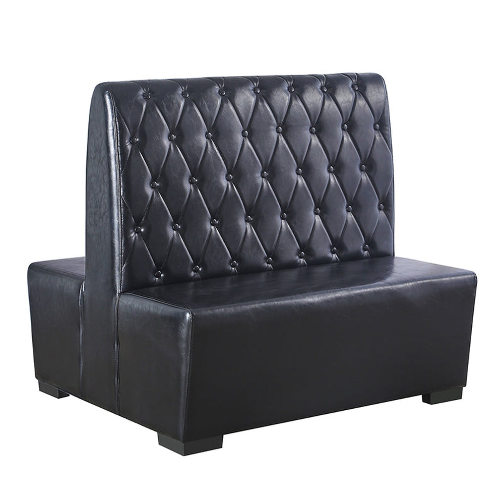 Button Tufted Upholstered Back Vinyl Booths in Black