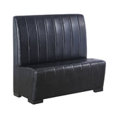 Vertical Channel Back and Seat Black Vinyl Upholstered Booths