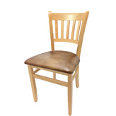 os verticalback chair with solid wood frame