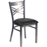 hercules series clear coated x back metal restaurant chair