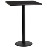 30inch x 42inch rectangular laminate table top with 24inch round table base