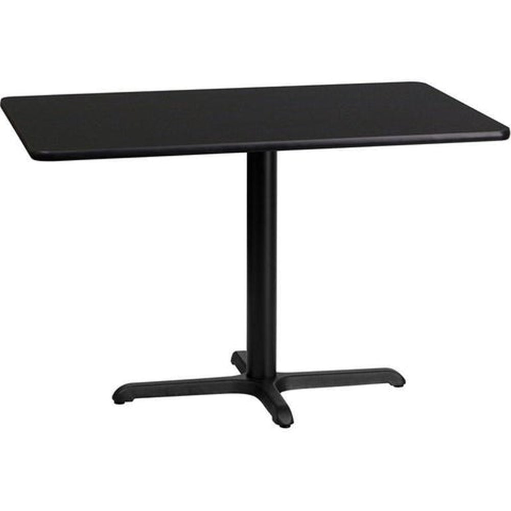 24inch x 42inch rectangular laminate table top with 23 5inch x 29 5inch table base