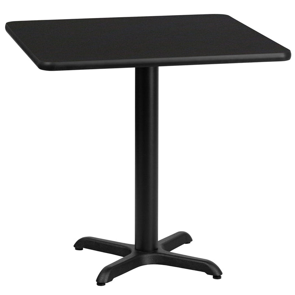 42inch square laminate table top with 33inch x 33inch table base