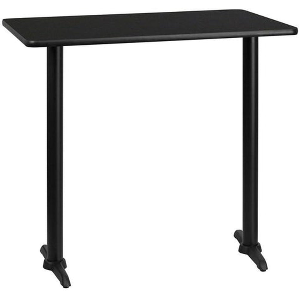 30inch x 42inch rectangular laminate table top with 5inch x 22inch table bases