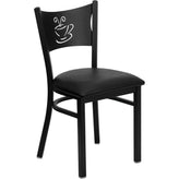 hercules series black coffee back metal restaurant chair