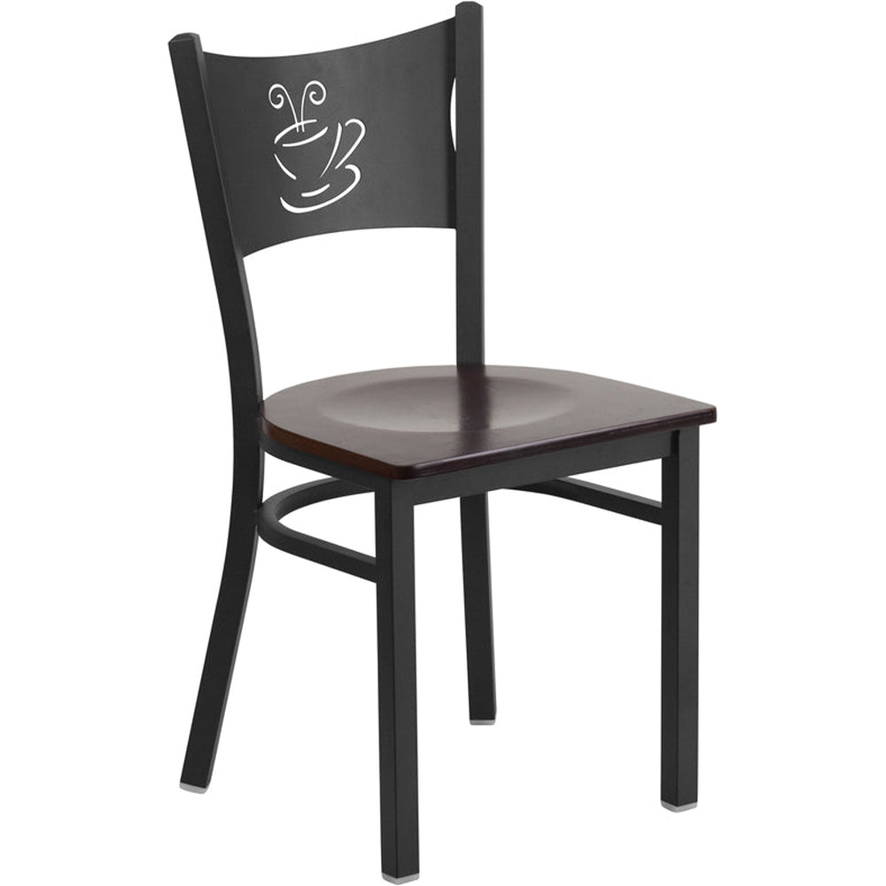 hercules series black coffee back metal restaurant chair