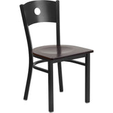 hercules series black circle back metal restaurant chair