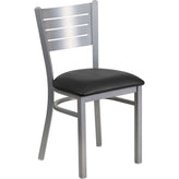 hercules series silver slat back metal restaurant chair