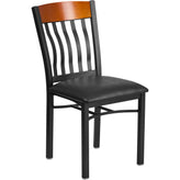 eclipse series vertical back restaurant chair with black vinyl seat