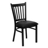 hercules series black vertical back metal restaurant chair
