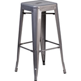 tolix style 30 inch clear backless metal stool