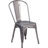 tolix style clear metal indoor chair