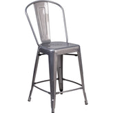 tolix style 24 inch clear metal indoor stool
