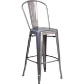 tolix style 30 inch clear metal indoor stool