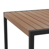 outdoor dining table with synthetic teak poly slats 30 x 48