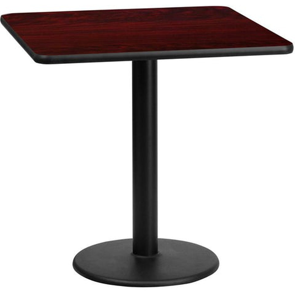 24inch x 42inch rectangular laminate table top with 24inch round table base