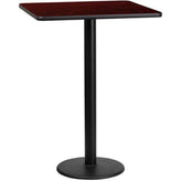 24inch x 30inch rectangular laminate table top with 18inch round table base
