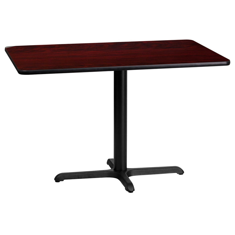24inch x 42inch rectangular laminate table top with 23 5inch x 29 5inch table base