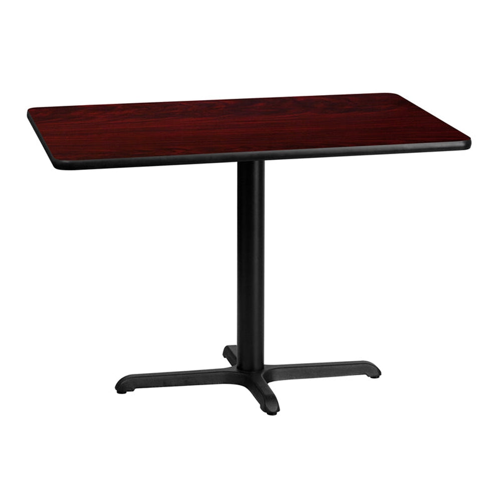 30inch x 42inch rectangular laminate table top with 23 5inch x 29 5inch table base