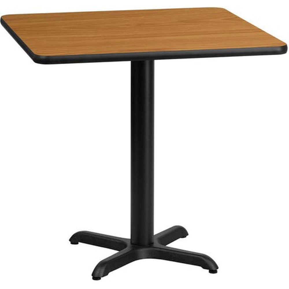 24inch x 30inch rectangular laminate table top with 22inch x 22inch table base