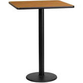 30inch x 48inch rectangular laminate table top with 24inch round table base