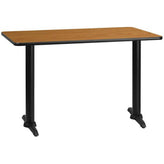 30inch x 48inch rectangular laminate table top with 5inch x 22inch table base
