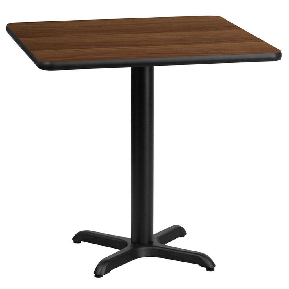 24inch x 30inch rectangular laminate table top with 22inch x 22inch table base