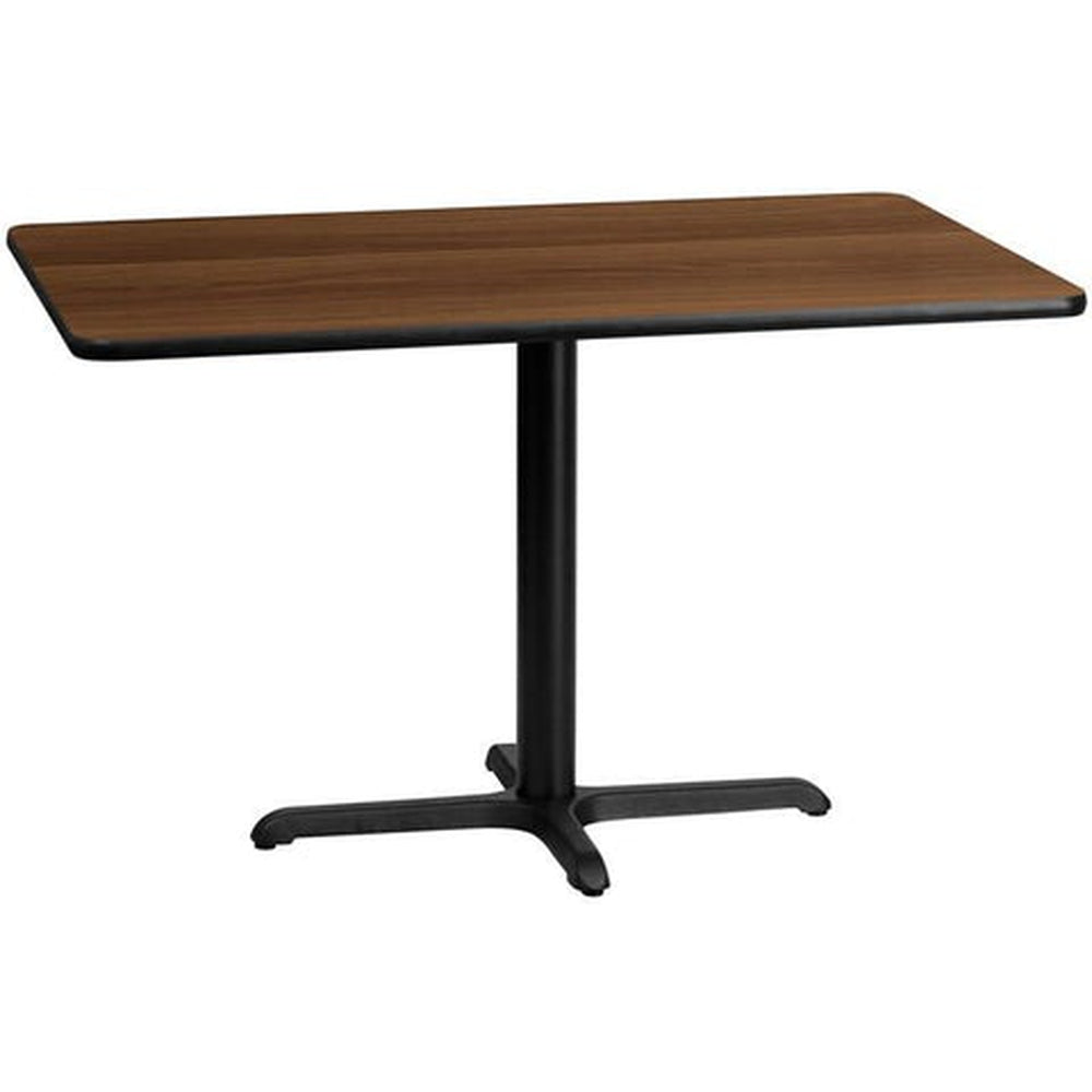 30inch x 48inch rectangular laminate table top with 23 5inch x 29 5inch table base