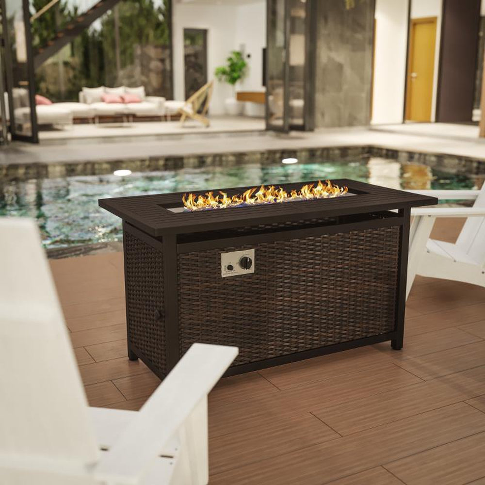 Olympia 45" x 25" Outdoor Propane Fire Pit Table